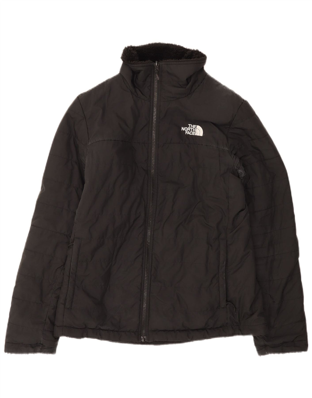 The North Face Womens Reversible Padded Jacket UK 14 Medium Black Polyester