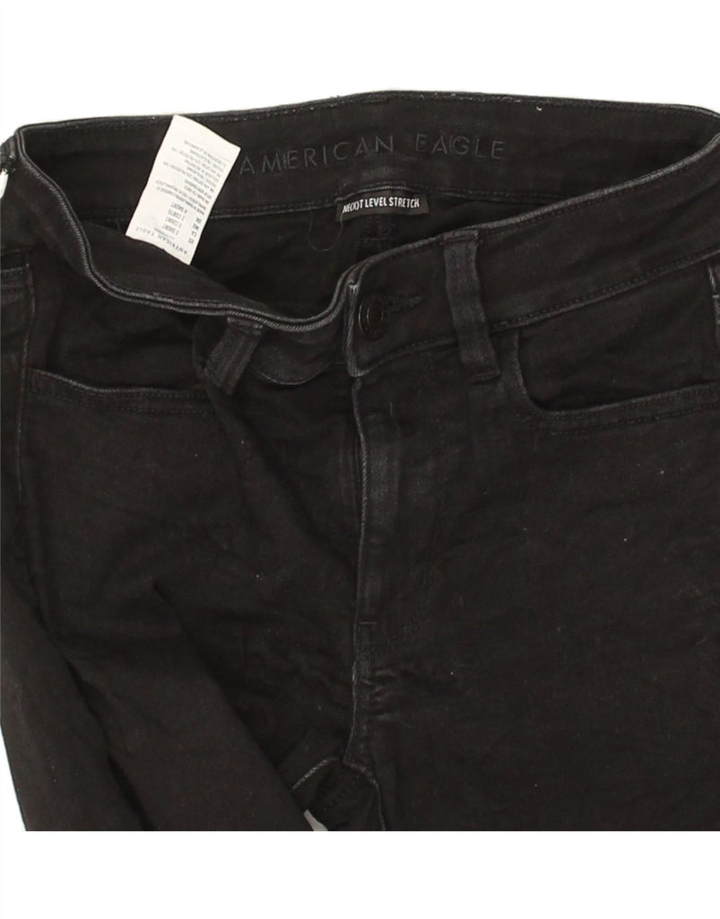 AMERICAN EAGLE Womens Skinny Jeans UK 6 XS W25 L26 Black Cotton | Vintage American Eagle | Thrift | Second-Hand American Eagle | Used Clothing | Messina Hembry 