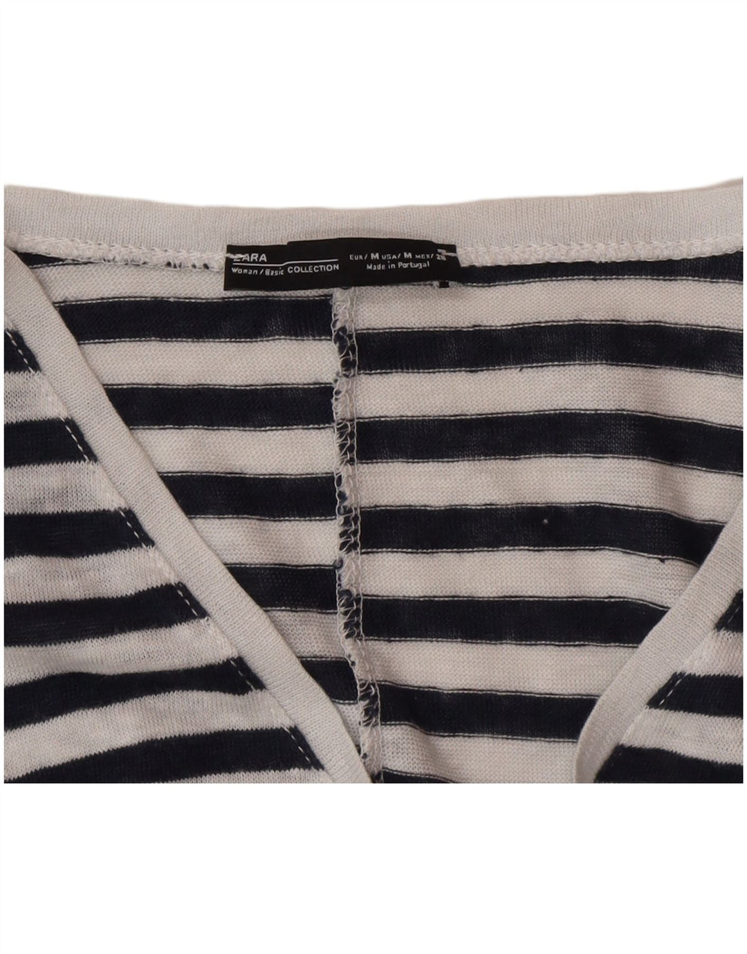 Zara Womens Oversized T-Shirt Top UK 14 Medium Black Pinstripe
