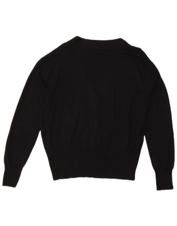 Zara Womens Cardigan Sweater UK 14 Medium Black Viscose