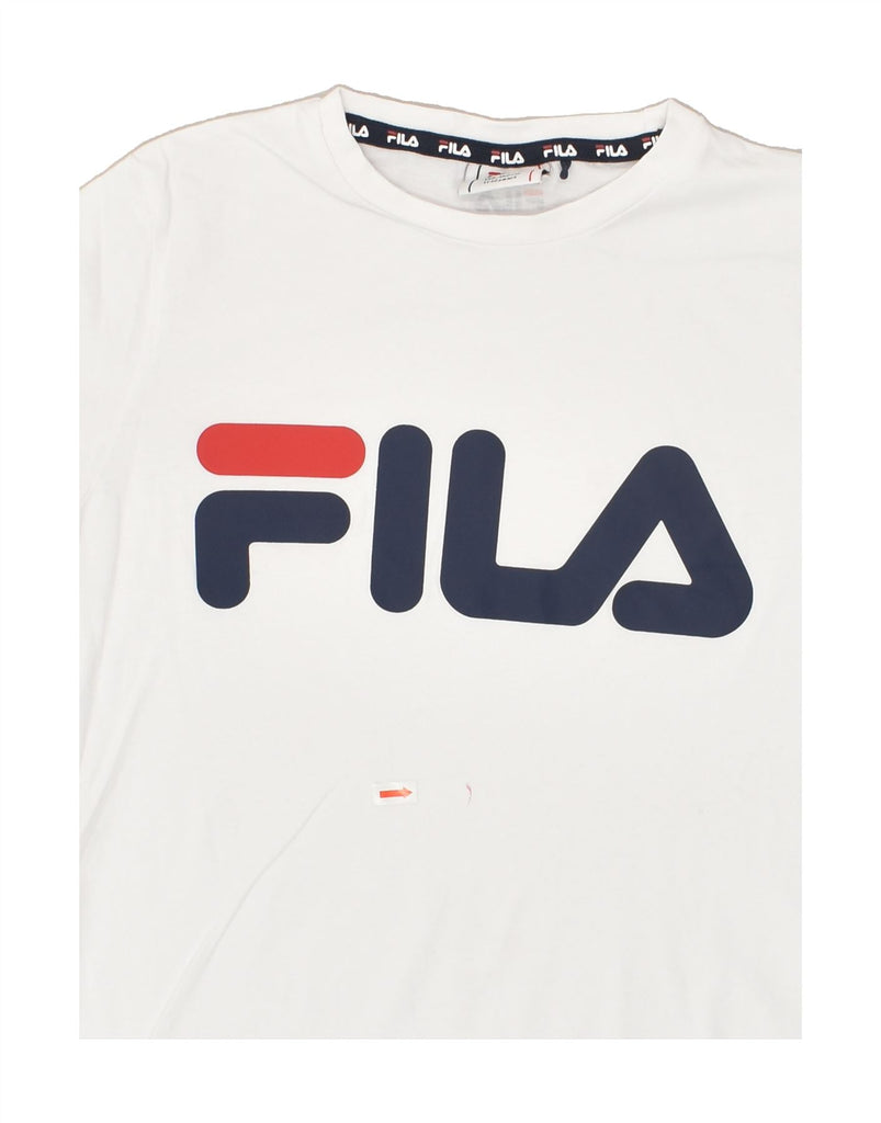 FILA Boys Graphic T-Shirt Top 11-12 Years White Cotton | Vintage Fila | Thrift | Second-Hand Fila | Used Clothing | Messina Hembry 