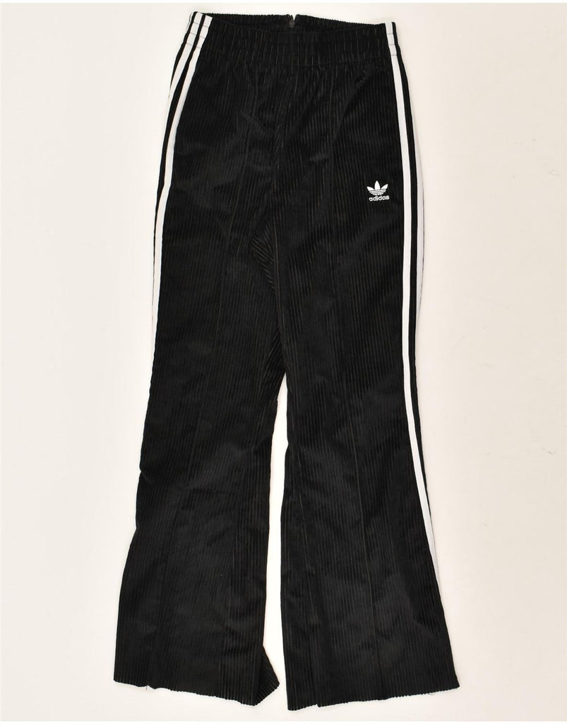 ADIDAS Womens Flare Trousers UK 6 XS W24 L28 Black Polyester | Vintage Adidas | Thrift | Second-Hand Adidas | Used Clothing | Messina Hembry 