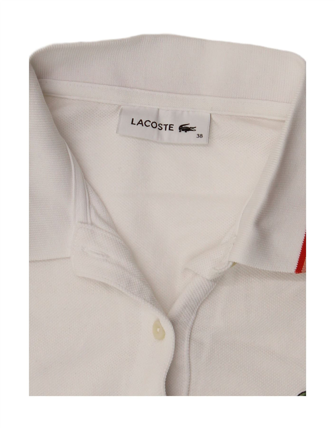 Lacoste Womens Polo Shirt Size 38 Medium White
