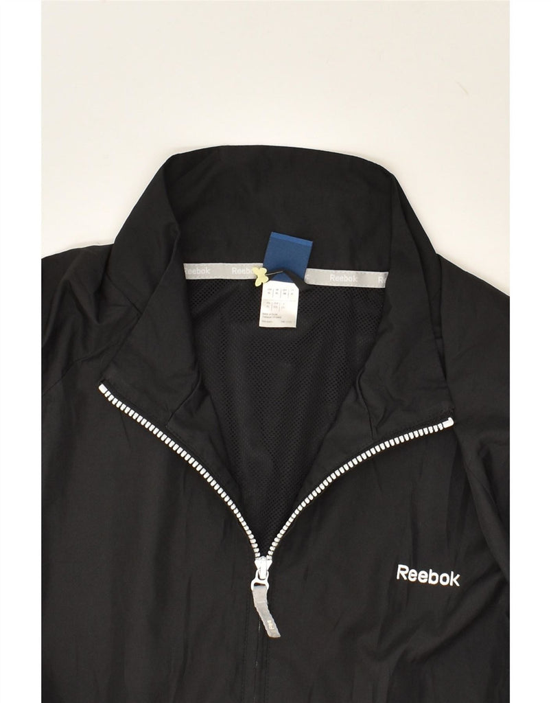 REEBOK Mens Slim Fit Tracksuit Top Jacket IT 58 3XL  Black Colourblock Vintage Reebok and Second-Hand Reebok from Messina Hembry 