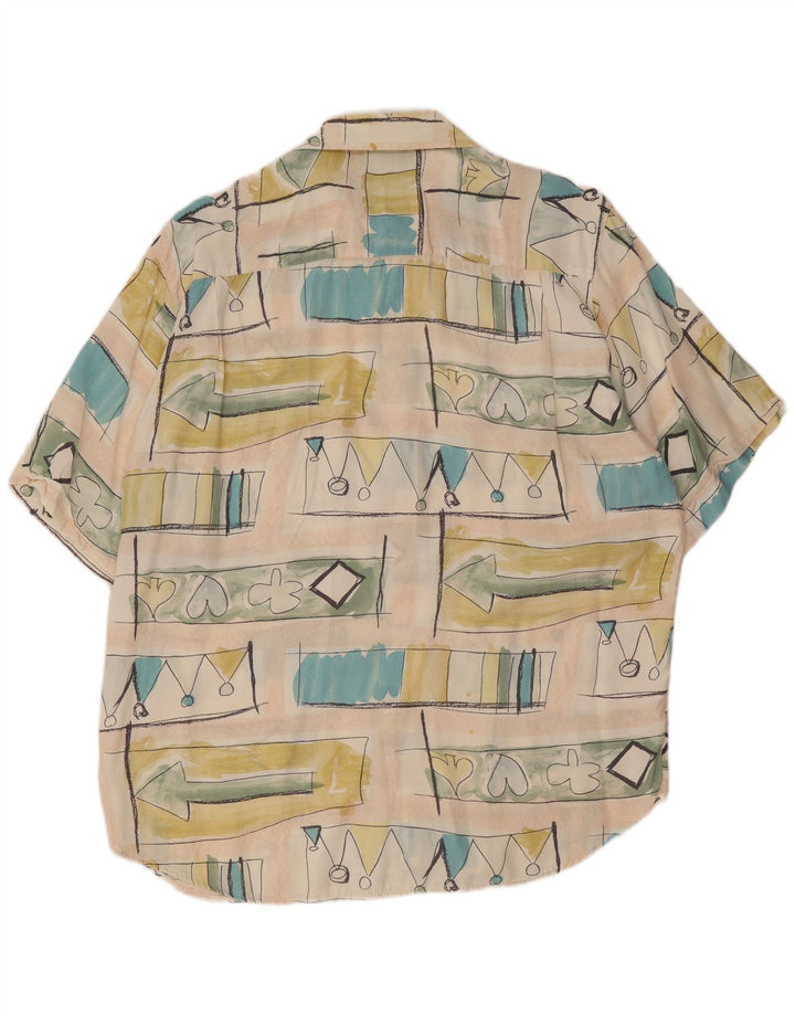 Nazzareno G. Mens Short Sleeve Abstract Pattern Shirt Medium Multicoloured