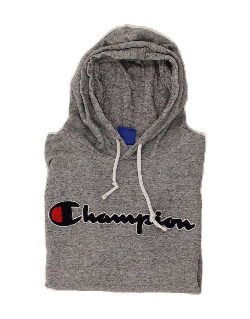 CHAMPION Mens Graphic Hoodie Jumper Large Grey Cotton Vintage Champion and Second-Hand Champion from Messina Hembry 