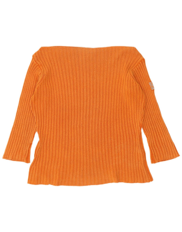 Murphy & Nye Womens Boat Neck Jumper Sweater UK 16 Large Orange Cotton
