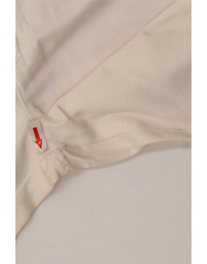 Roccobarocco Womens High Waist Capri Trousers IT 44 Medium W26 L22 White