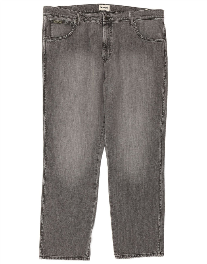WRANGLER Mens Texas Straight Jeans W42 L32 Grey Cotton