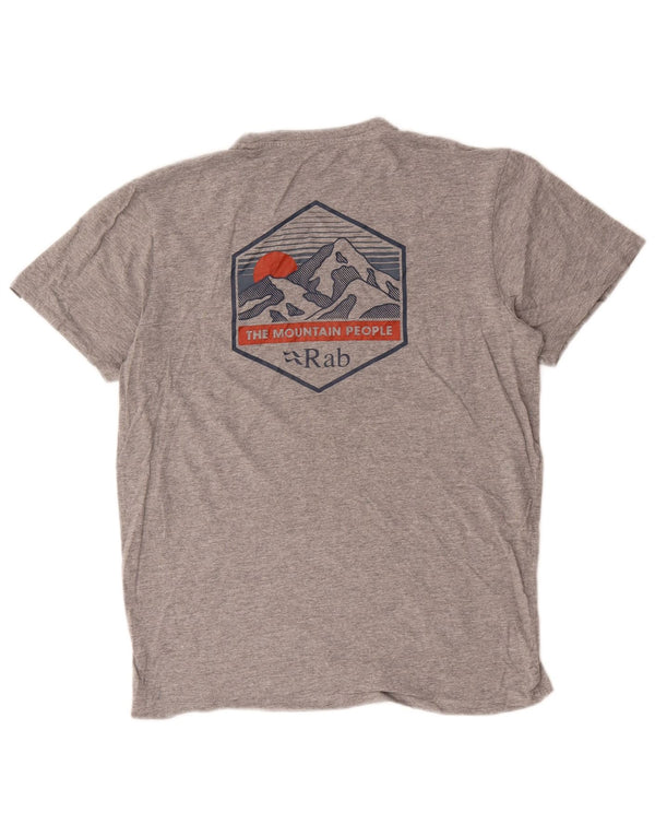 Rab Mens Graphic T-Shirt Top Medium Grey