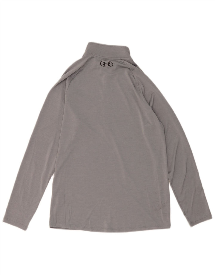UNDER ARMOUR Mens Heat Gear Zip Neck Pullover Tracksuit Top Medium Grey