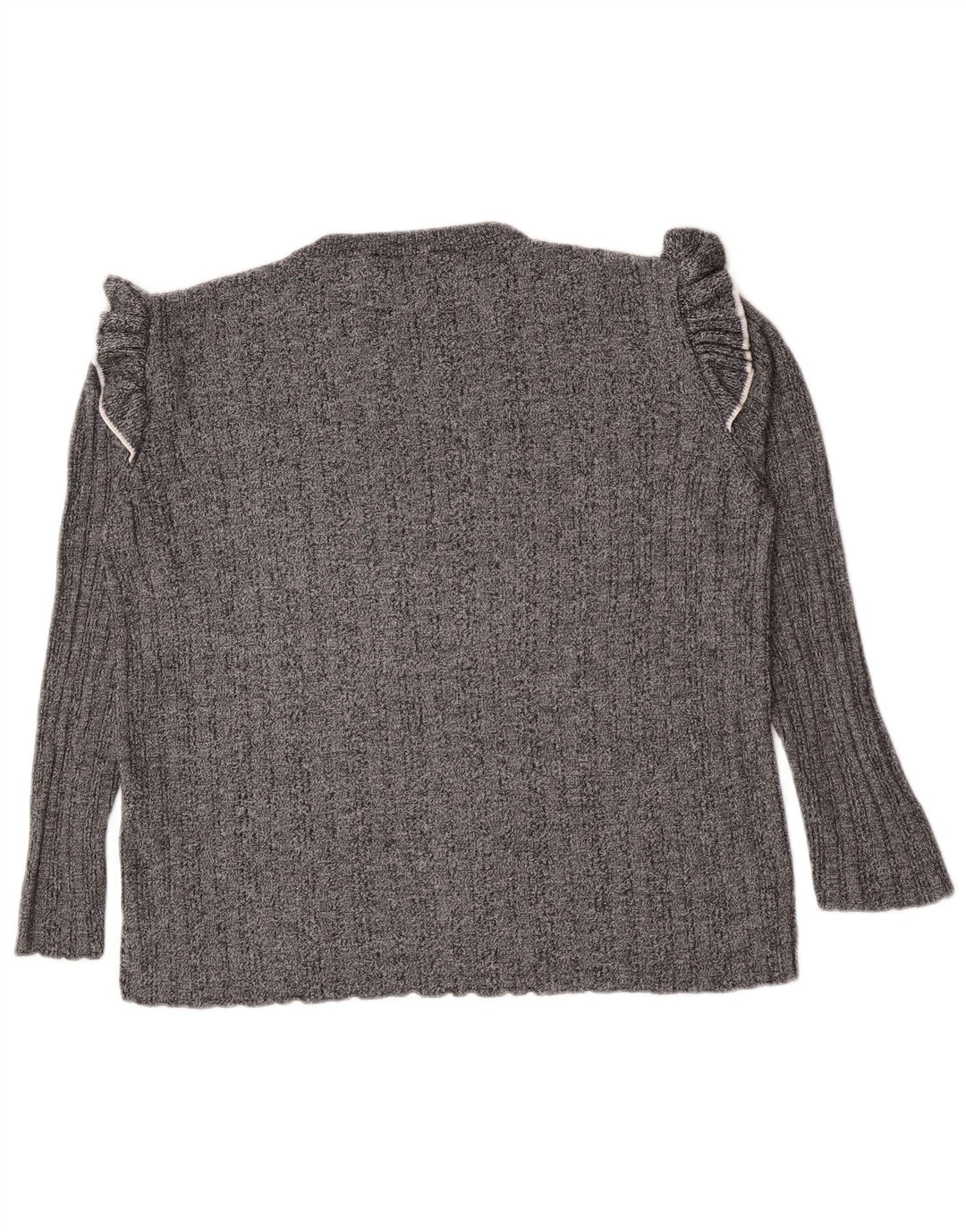 Marks & Spencer Womens Crew Neck Jumper Sweater UK 16 Large Grey Acrylic
