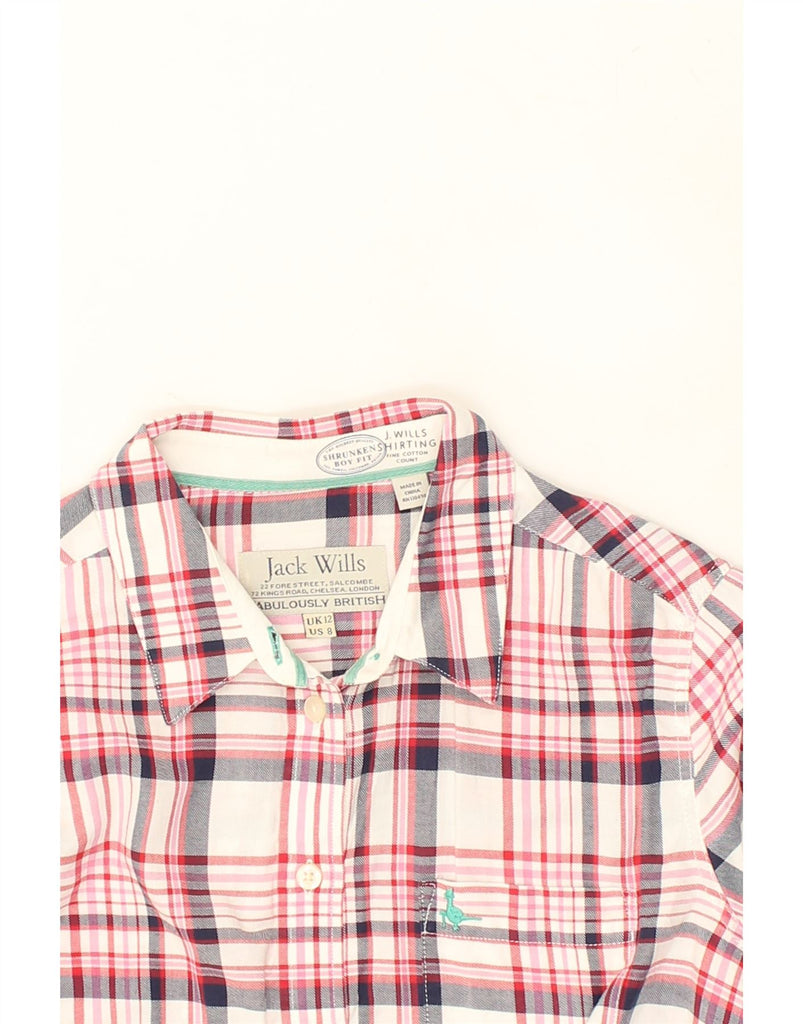 JACK WILLS Womens Shirt UK 12 Medium Pink Check Cotton | Vintage Jack Wills | Thrift | Second-Hand Jack Wills | Used Clothing | Messina Hembry 