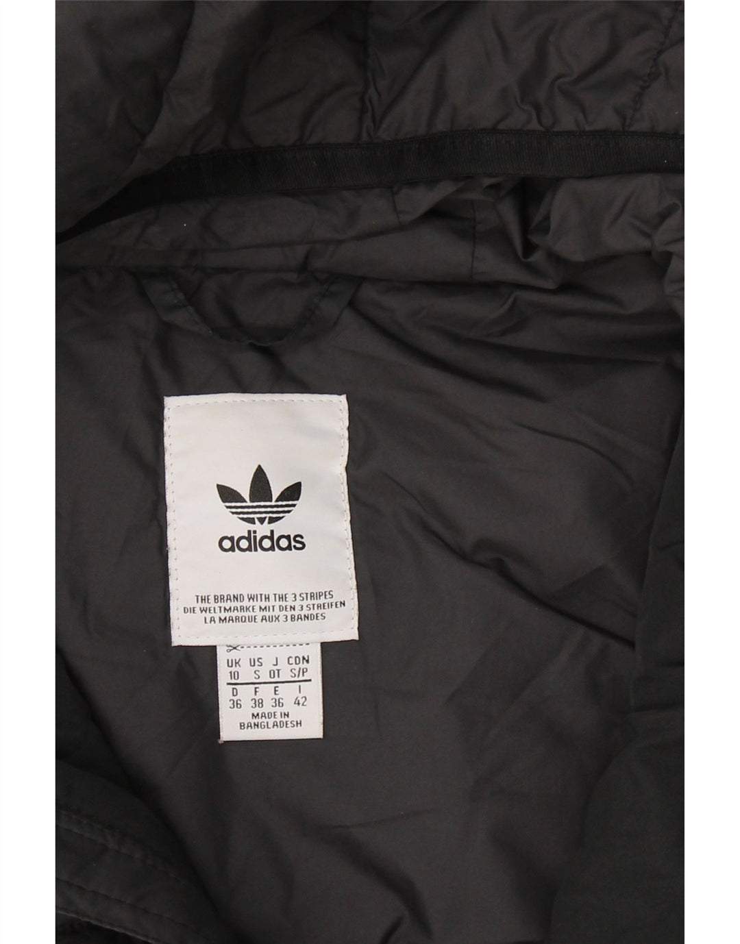 ADIDAS Womens Hooded Padded Jacket UK 10 Small  Black Polyester Vintage Adidas and Second-Hand Adidas from Messina Hembry 