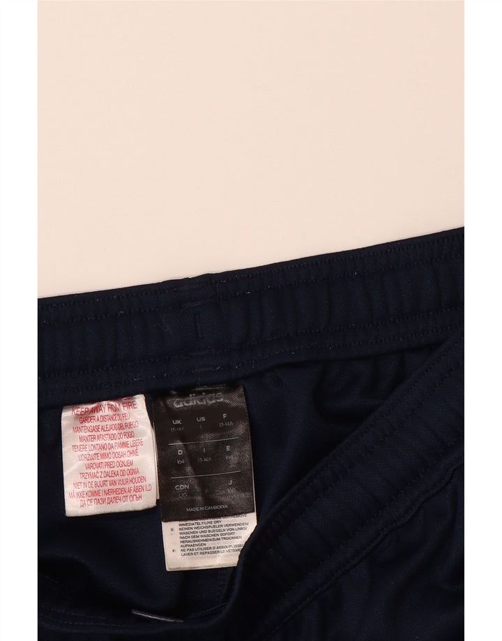 ADIDAS Boys Climalite Tracksuit Trousers 13-14 Years  Navy Blue Polyester