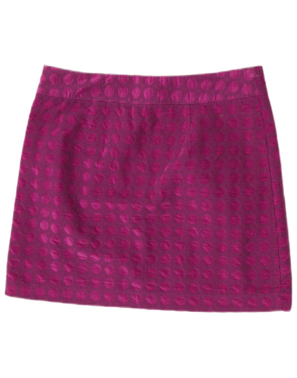 White Stuff Womens Mini Skirt UK 12 Medium W32 Purple Geometric Cotton