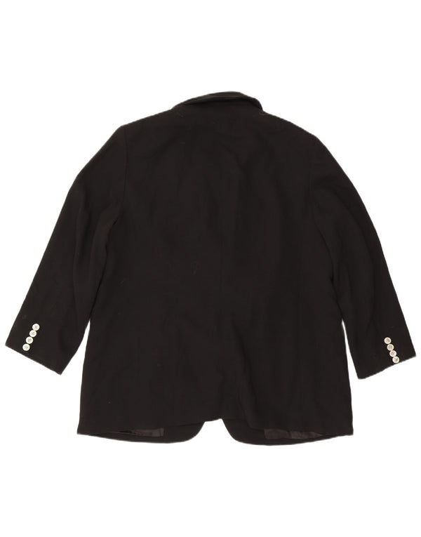 Ralph Lauren Womens 2 Button Blazer Jacket US 14 XL Black Wool