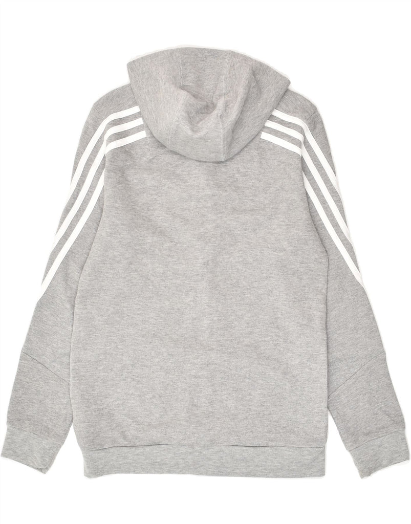 ADIDAS Boys Zip Hoodie Sweater 11-12 Years Grey Cotton | Vintage Adidas | Thrift | Second-Hand Adidas | Used Clothing | Messina Hembry 