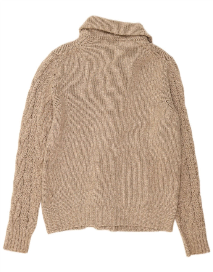 Massimo Dutti Mens Cardigan Sweater Large Beige Wool