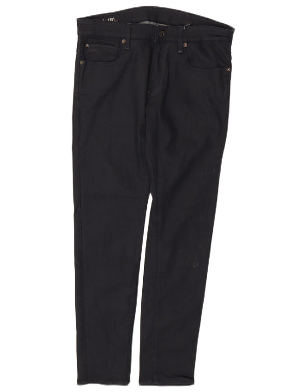 G-STAR Mens 3301 Super Slim Jeans W33 L30 Navy Blue Cotton