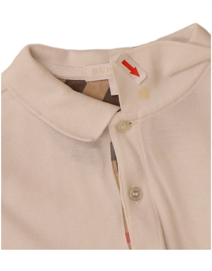 Burberry Boys Polo Shirt 6-7 Years White Cotton