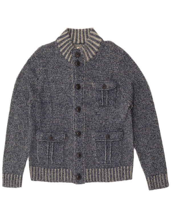 Watsons Mens Cardigan Sweater EU 52/54 Large Blue Flecked Polyacrylic