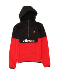 ELLESSE Mens Graphic Zip Neck Hoodie Jumper Small Red Colourblock