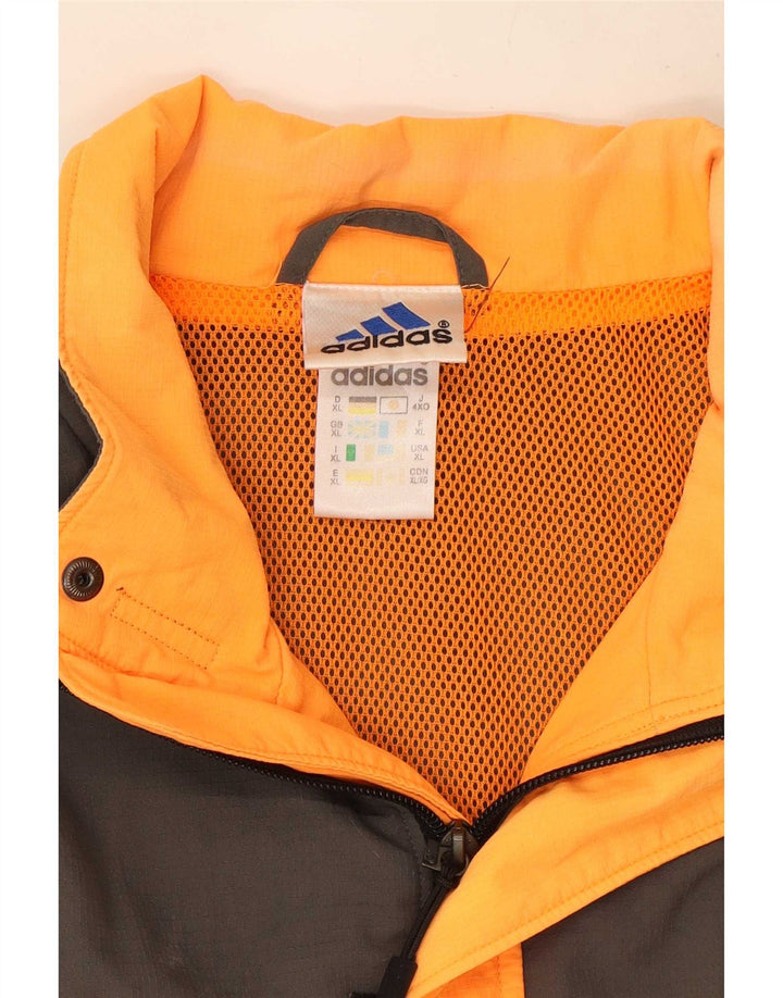 Adidas Mens Rain Jacket UK 42 XL Orange Colourblock Polyester