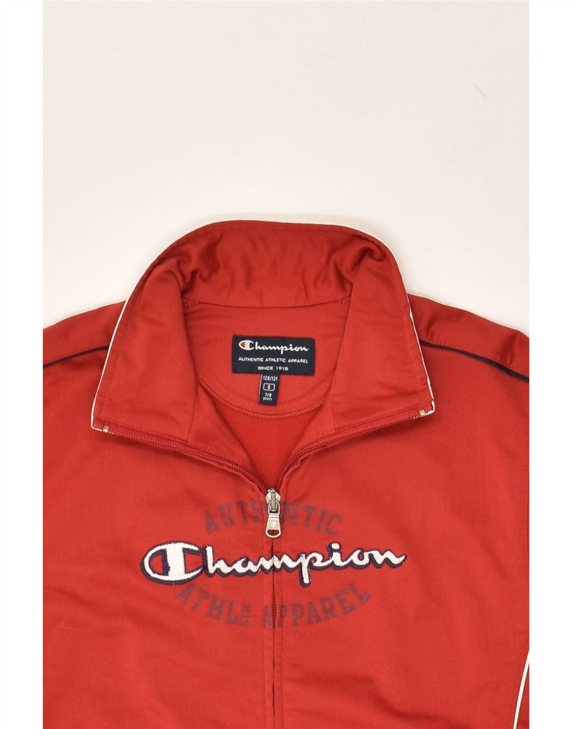 CHAMPION Boys Graphic Tracksuit Top Jacket 7-8 Years Small  Red Polyester | Vintage Champion | Thrift | Second-Hand Champion | Used Clothing | Messina Hembry 