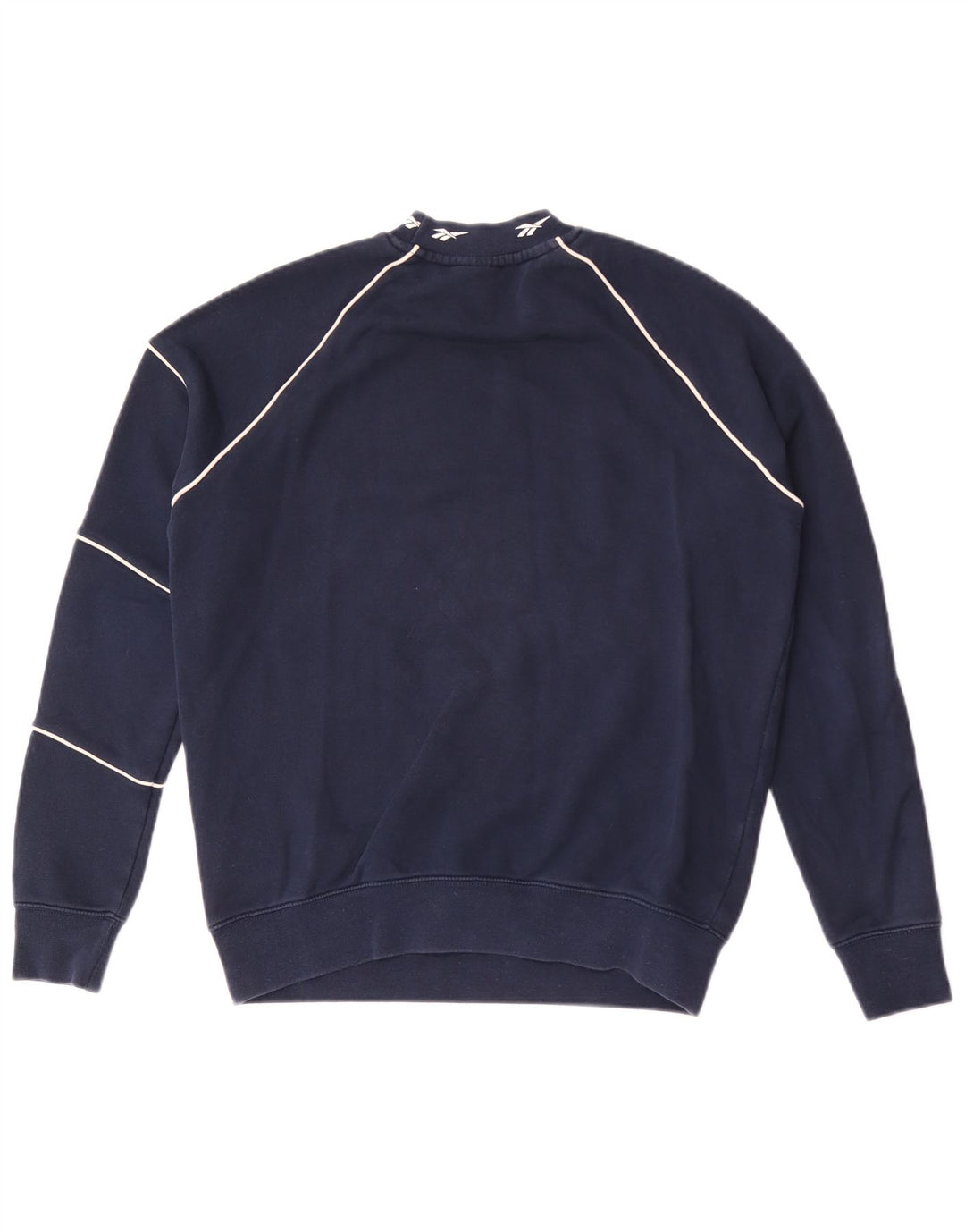 Reebok Womens Graphic Oversized Sweatshirt Jumper UK 4/6 XS Navy Blue