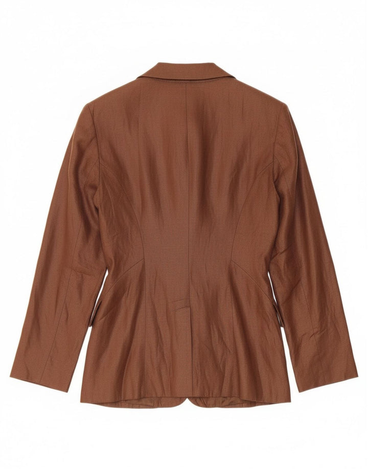 Vintage Womens 3 Button Blazer Jacket UK 10 Small Brown