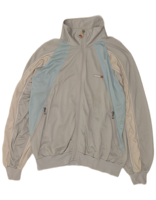 Ellesse Mens Tracksuit Top Jacket IT 54 XL Grey Colourblock Polyester