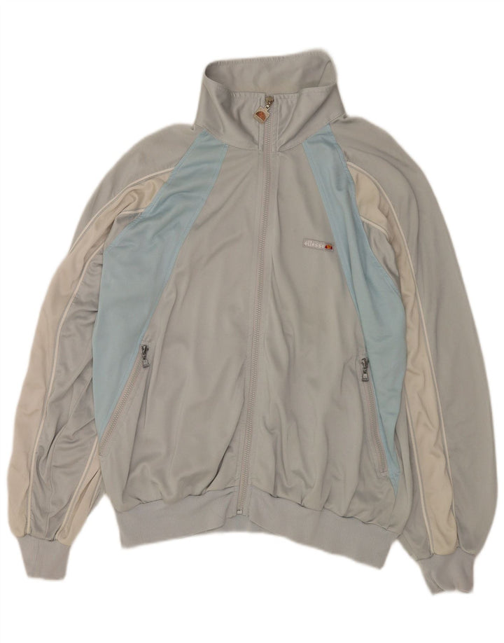 Ellesse Mens Tracksuit Top Jacket IT 54 XL Grey Colourblock Polyester