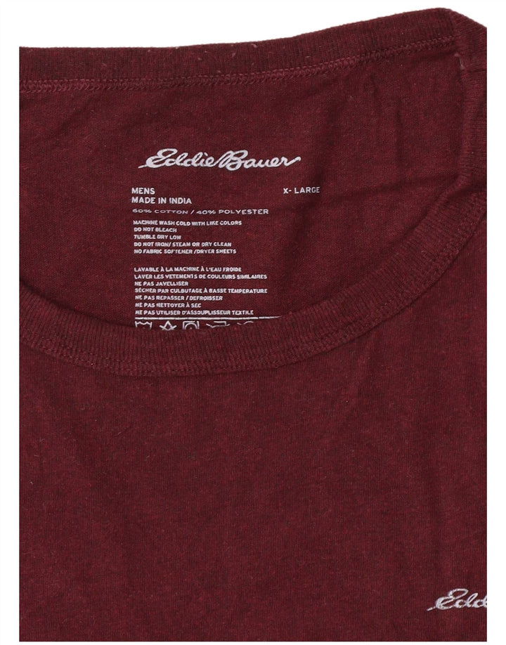 Eddie Bauer Mens T-Shirt Top XL Burgundy Cotton