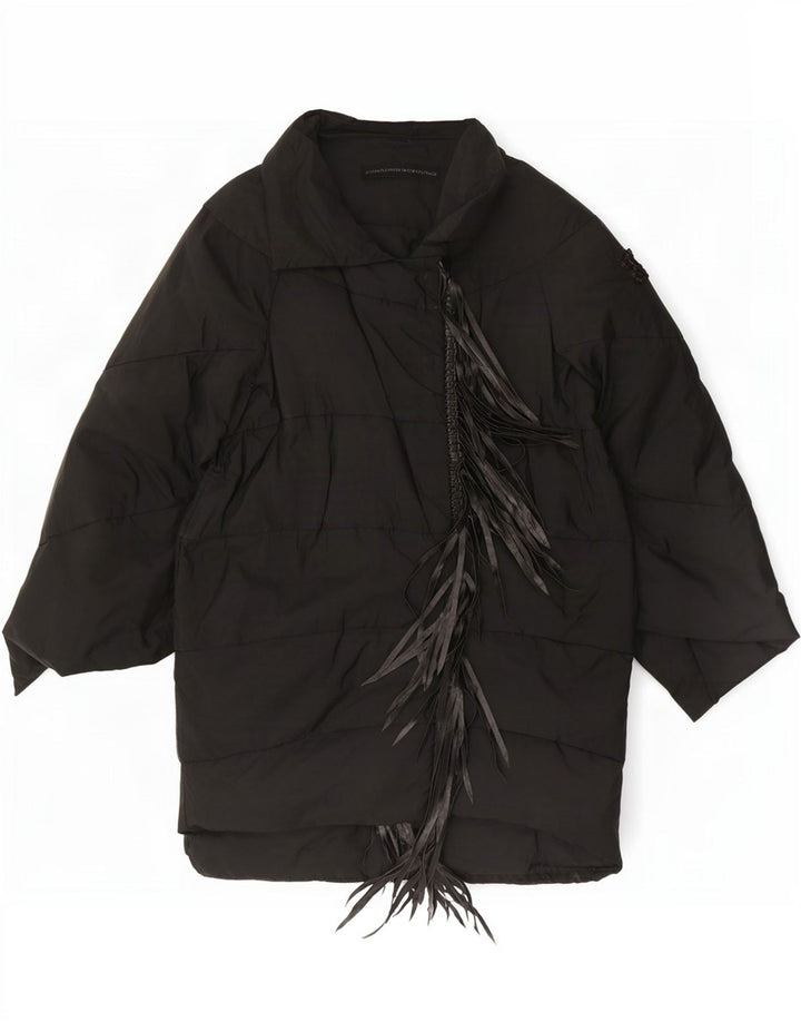 Ermanno Scervino Womens Padded Coat IT 42 Medium Black Polyester