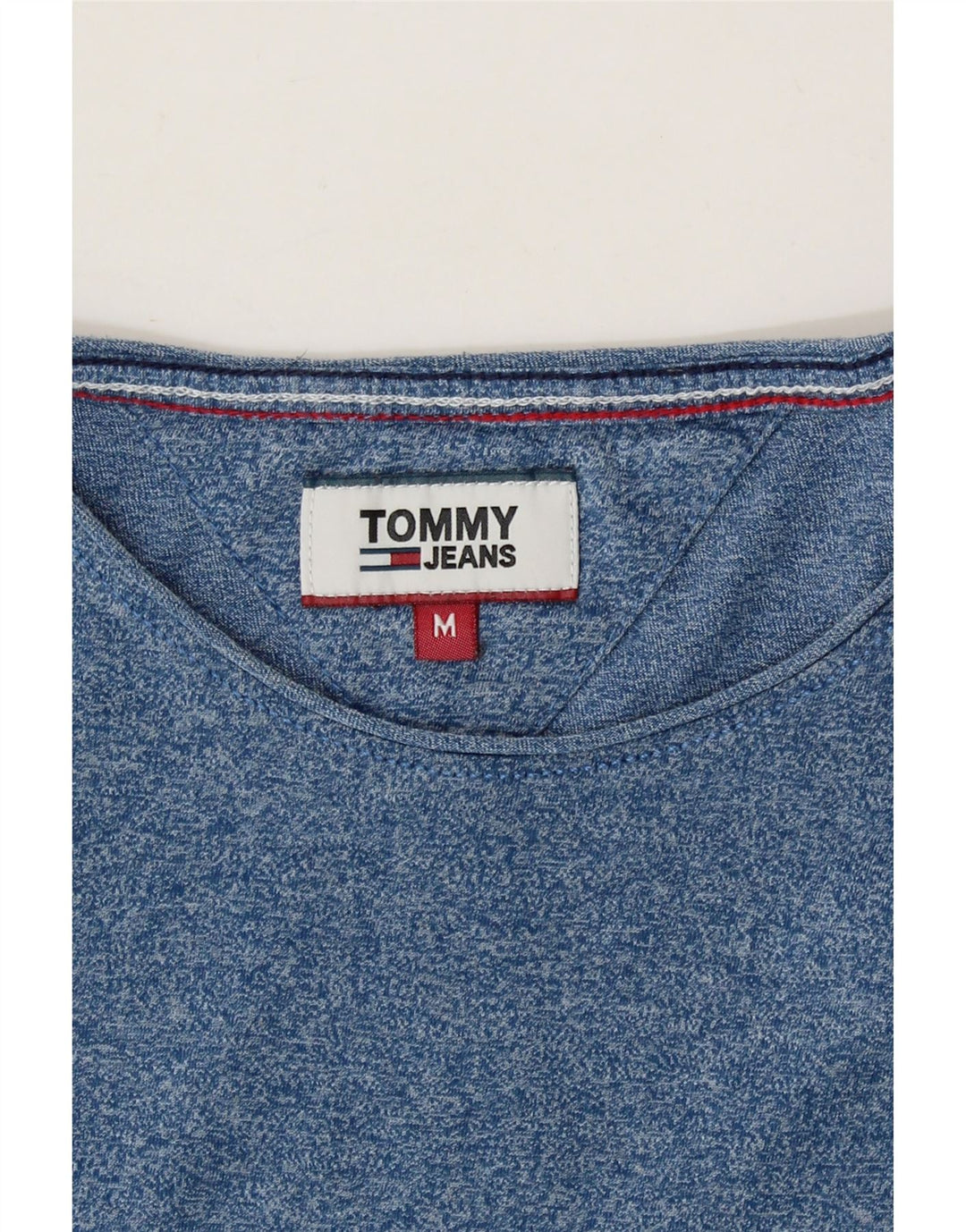 TOMMY HILFIGER Womens T-Shirt Top UK 14 Medium Blue Cotton Vintage Tommy Hilfiger and Second-Hand Tommy Hilfiger from Messina Hembry 