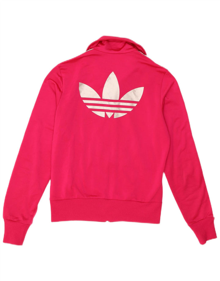 Adidas Womens Graphic Tracksuit Top Jacket IT 36 XS Pink Polyester