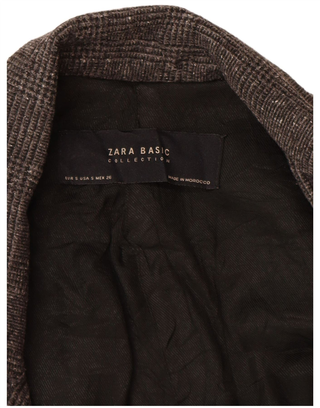 Zara Womens 1 Button Oversized Blazer Jacket UK 10 Small Grey Houndstooth
