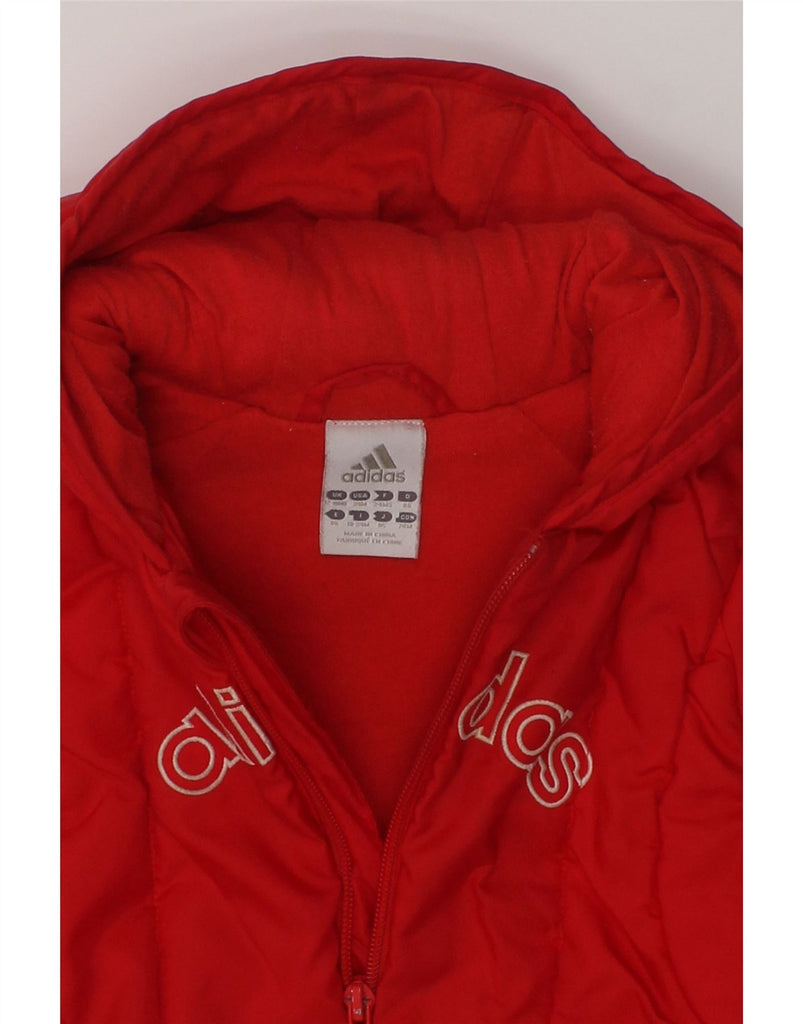 ADIDAS Baby Boys Graphic Hooded Padded Jacket 12-18 Months Red Polyamide | Vintage Adidas | Thrift | Second-Hand Adidas | Used Clothing | Messina Hembry 