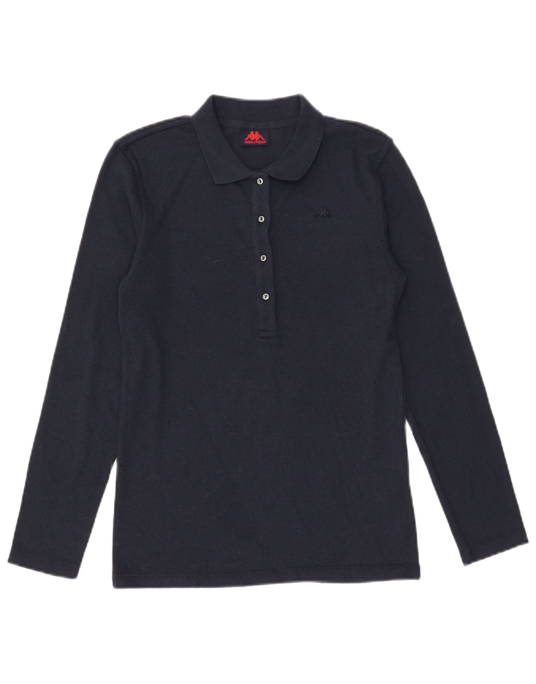 Kappa Womens Top Long Sleeve UK 12 Medium Navy Blue Cotton