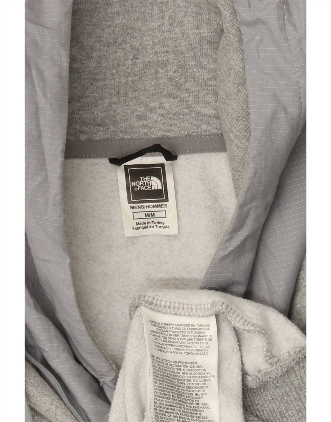 The North Face Mens Graphic Hoodie Jumper Medium Grey Cotton