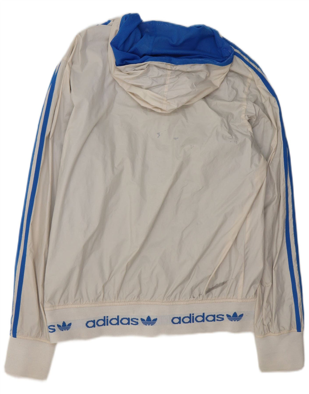 Adidas Mens Graphic Hooded Reversible Jacket UK 38 Medium White Colourblock