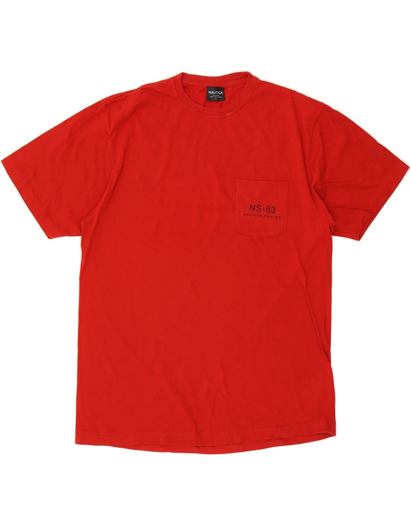 NAUTICA Mens Graphic T-Shirt Top XL Red Cotton Vintage Nautica and Second-Hand Nautica from Messina Hembry 