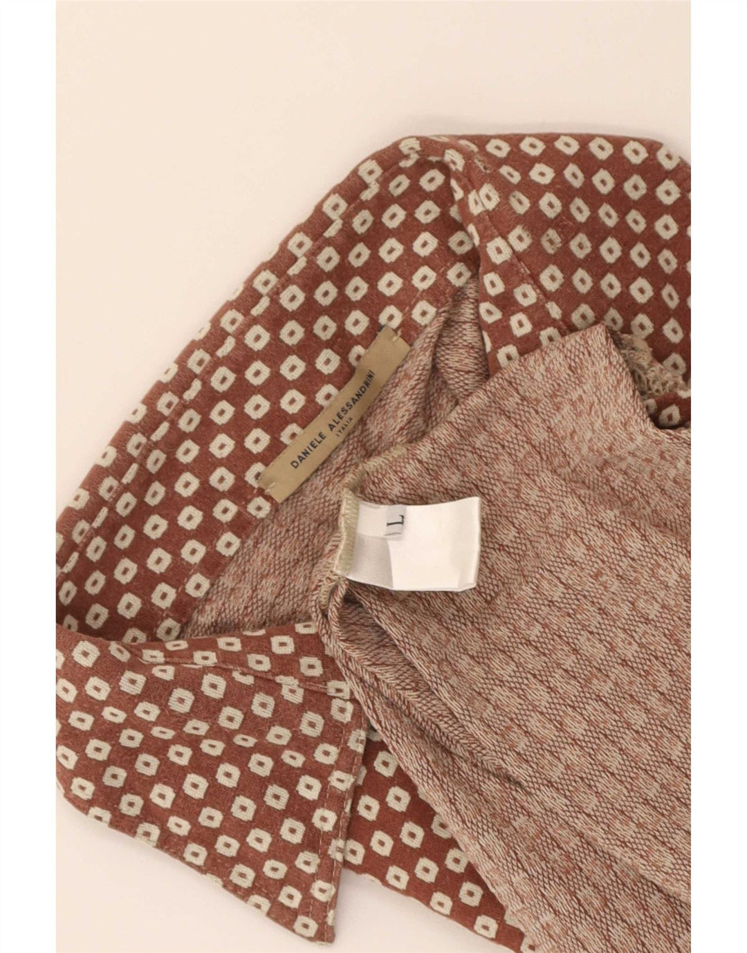 Daniele Alessandrini Womens Pullover Shirt UK 16 Large Brown Geometric