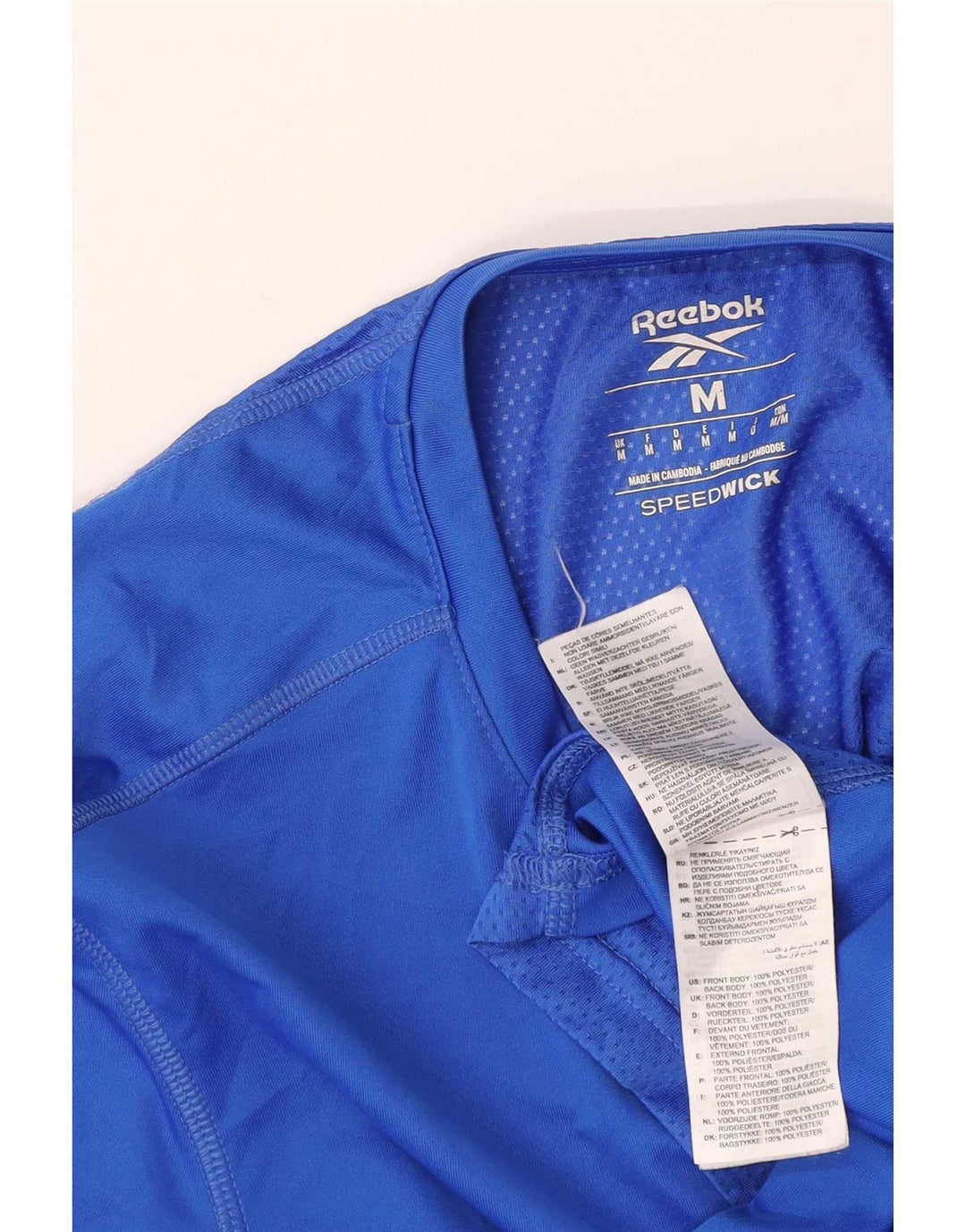 Reebok Mens T-Shirt Top Medium Blue Polyester
