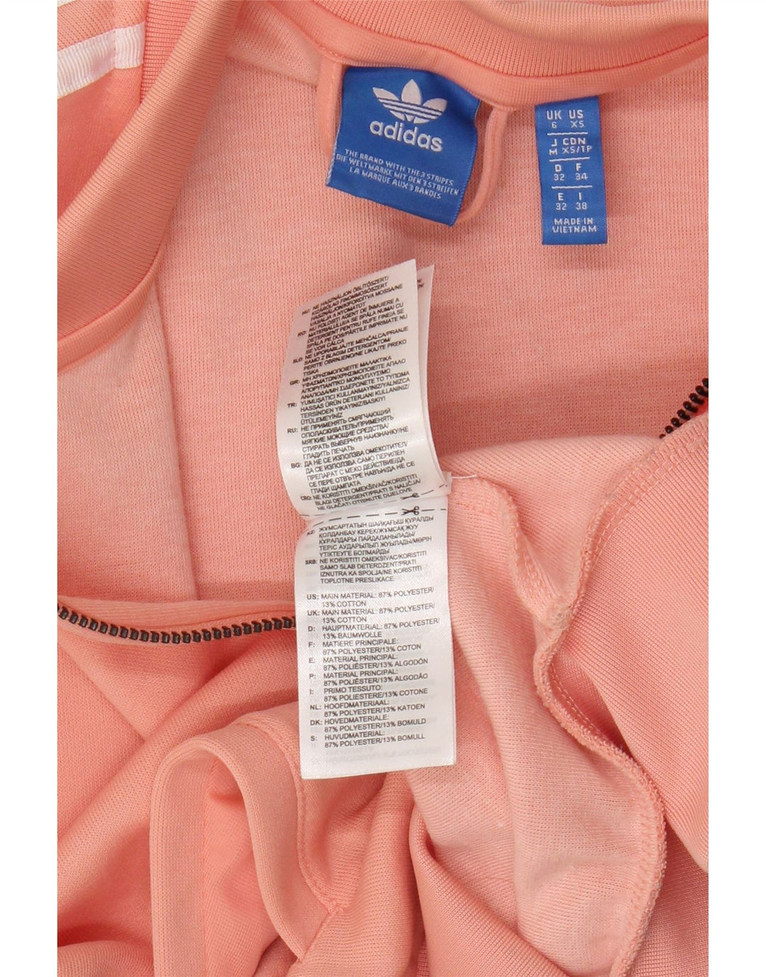 Adidas Womens Graphic Tracksuit Top Jacket UK 6 XS  Orange Polyester