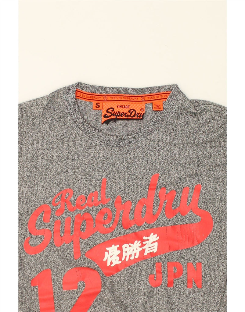 SUPERDRY Mens Graphic T-Shirt Top Small Grey Flecked Cotton | Vintage Superdry | Thrift | Second-Hand Superdry | Used Clothing | Messina Hembry 