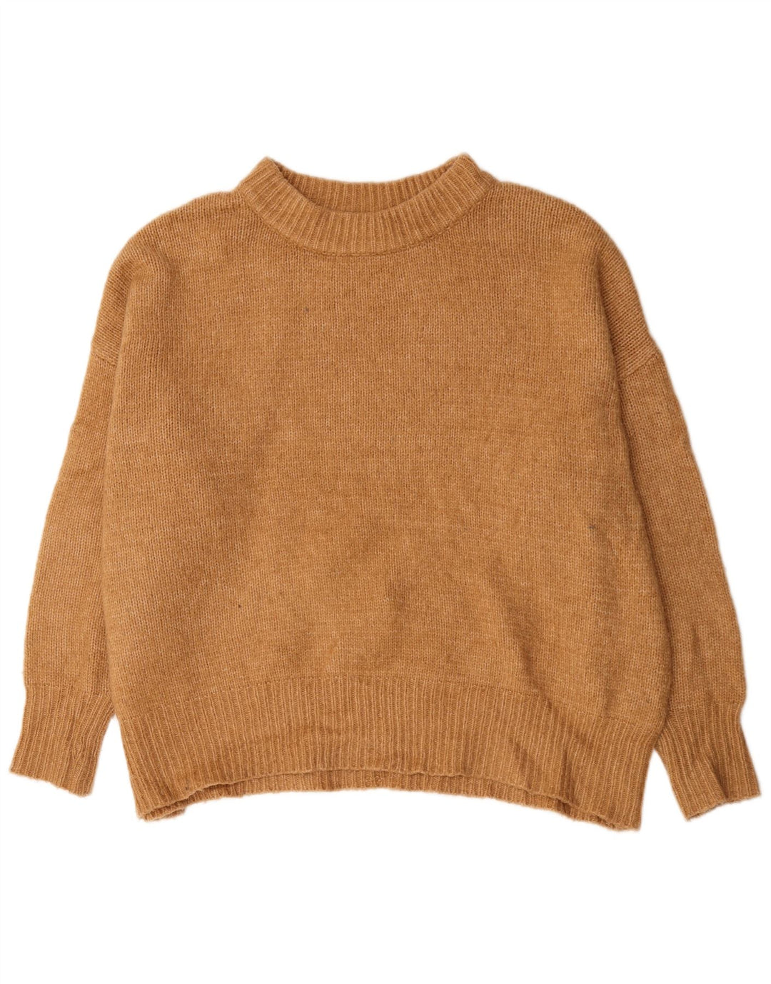Zara Womens Oversized Turtle Neck Jumper Sweater UK 10 Small Beige Acrylic