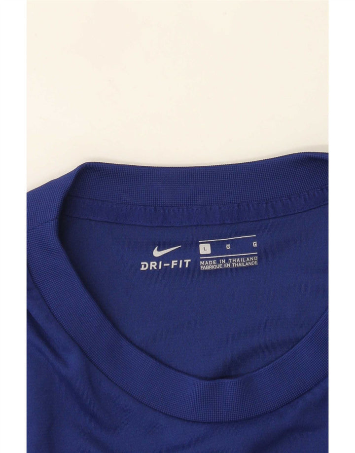 Nike Mens Dri Fit Graphic T-Shirt Top Large Blue Colourblock