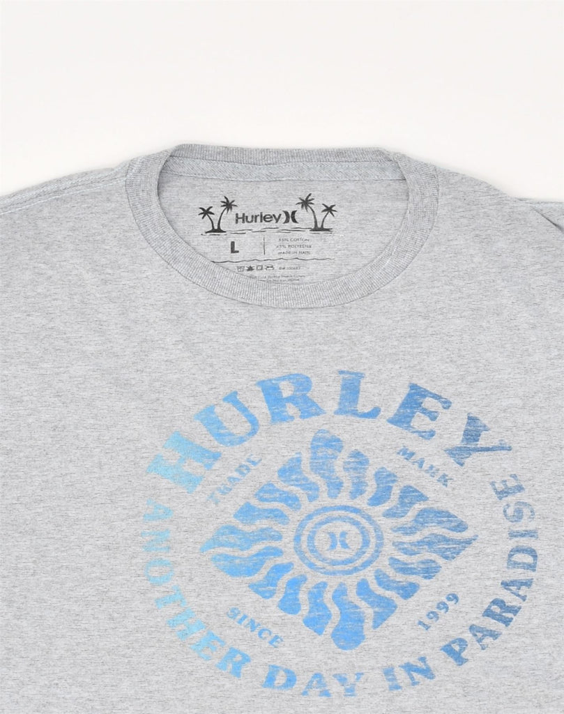 HURLEY Mens Graphic T-Shirt Top Large Grey Cotton | Vintage Hurley | Thrift | Second-Hand Hurley | Used Clothing | Messina Hembry 